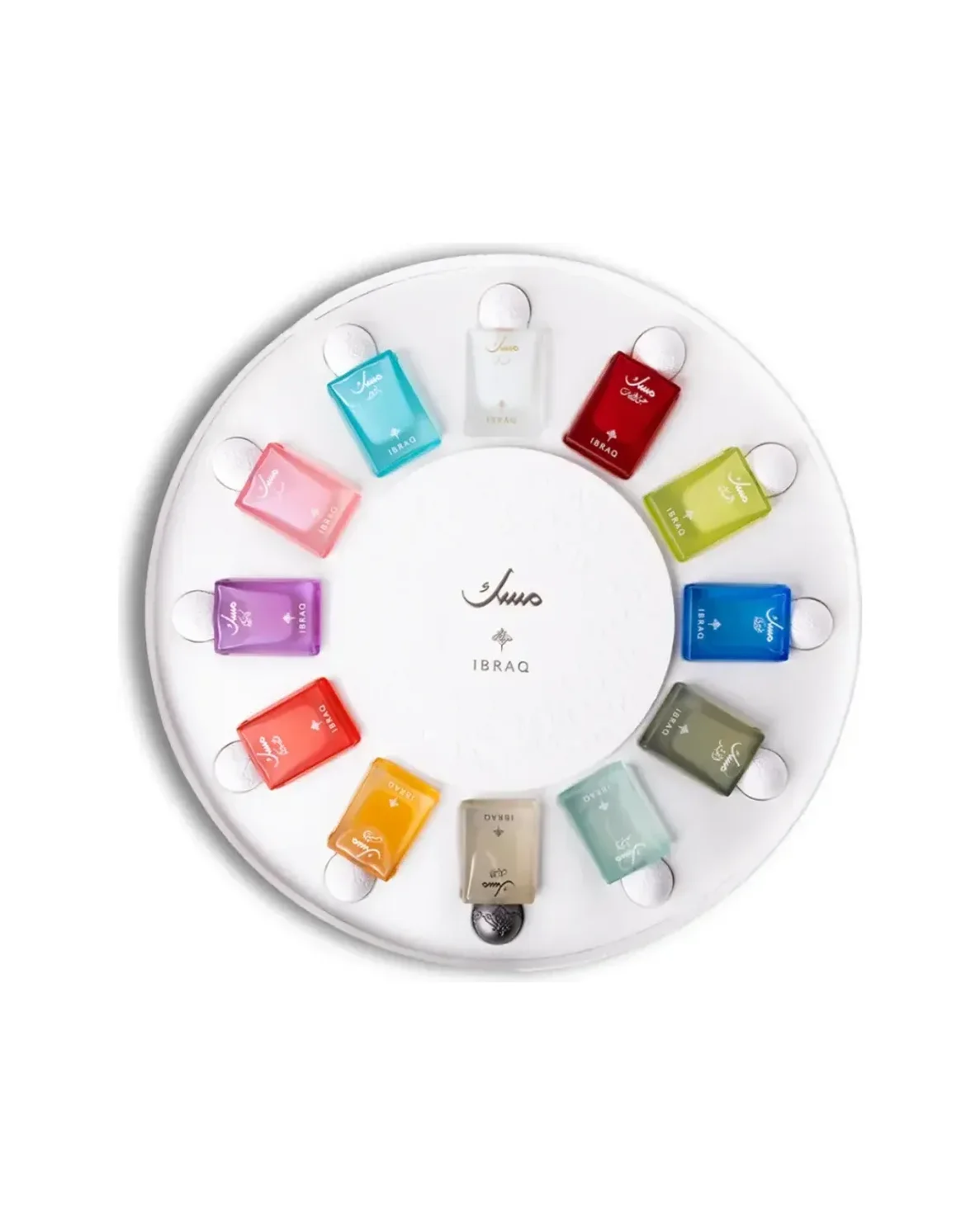 Musk Collection 20 ml — IBRAQ, 12 × 20 ml, photographie sur fond blanc